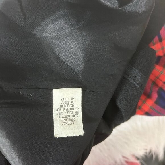 VTG 80s Red Tartan Plaid Jumper Vest Dress Sz 4 Preppy Academia Goth School Girl - Picture 9 of 14